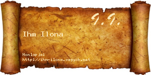 Ihm Ilona névjegykártya